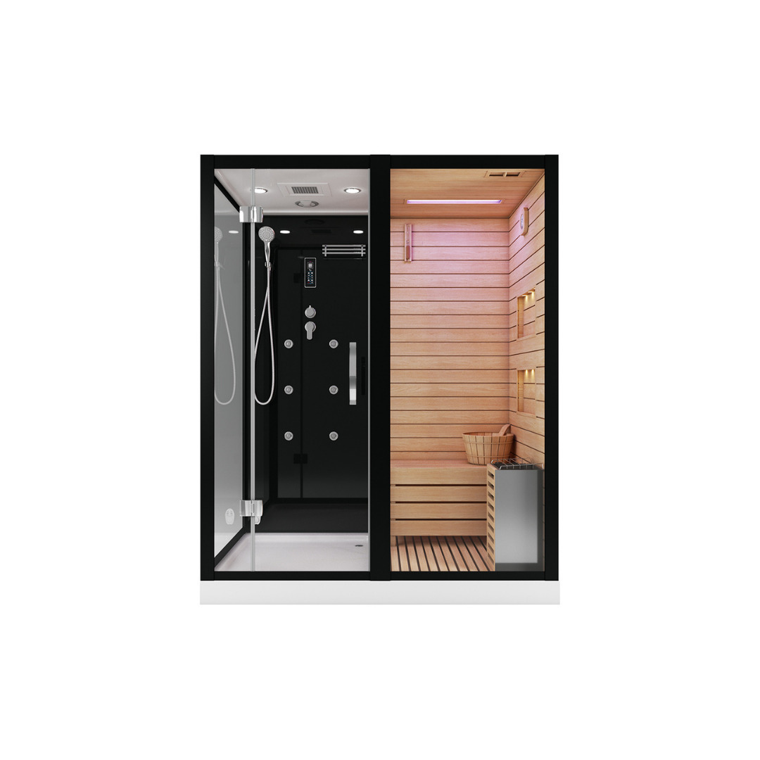 Сауна ALBANO Nero-R комбинированная 2в1 Ceruttispa Black 1800x1100x2230