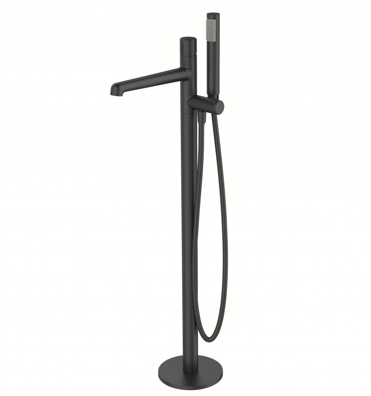 Напольный смеситель для ванны, чёрный Belbagno UNO-FMT-NERO