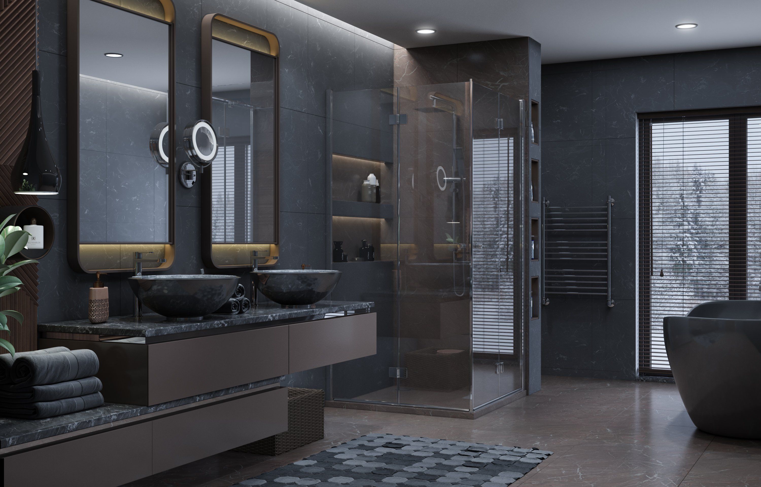 Душ. ограждение Ambassador Diamond 12011110 (1000x1000x2000), 1 место