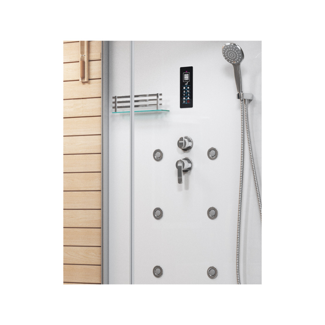 Сауна LUGANO-L White комбинированная 2в1 Ceruttispa 1800x1100x2230