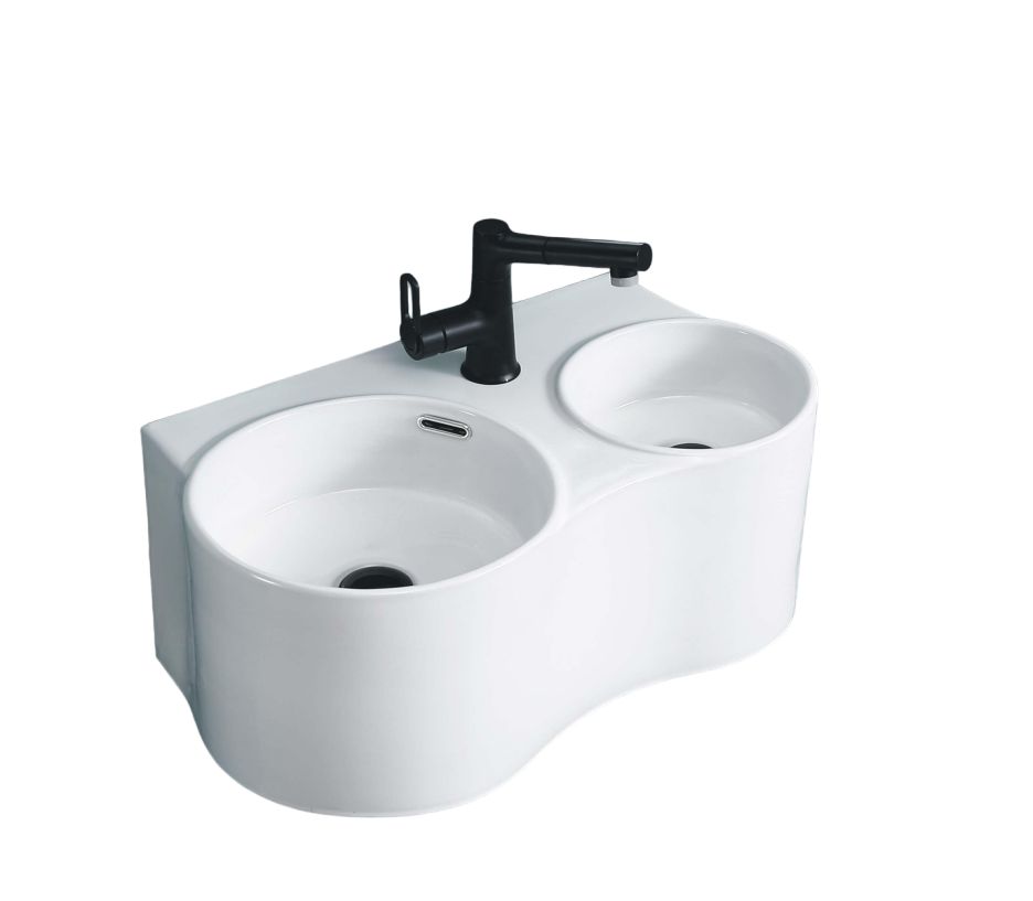 Раковина Double AMI (620х380х300) двойная подвесная Ceruttispa