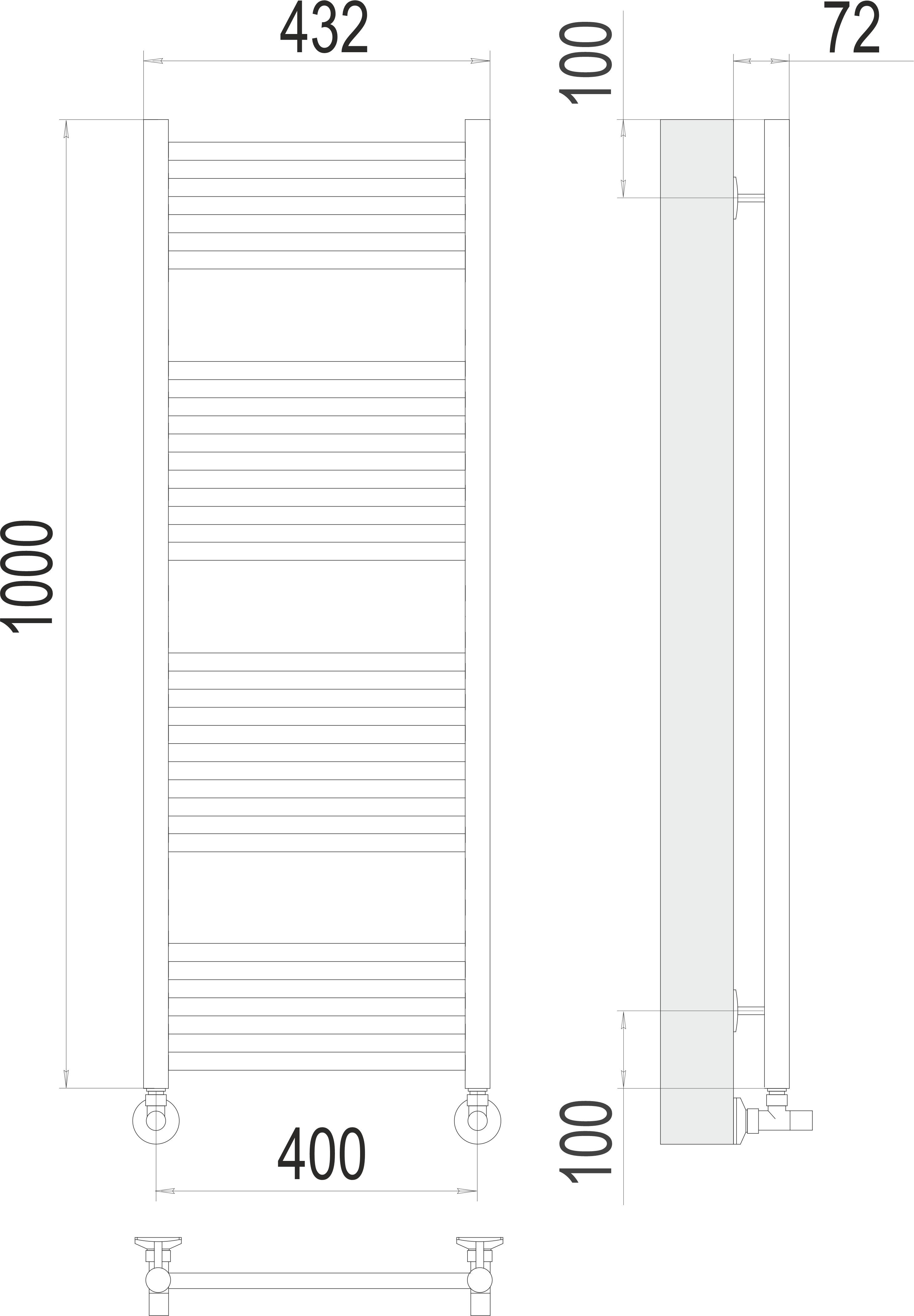 Аврора П20 400х1000 Полотенцесушитель TERMINUS