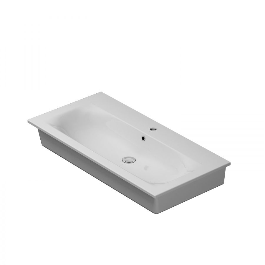 M70AWCC1002WG Spirit V2.0, Раковина мебельная, керамическая, 100 см, встроенная, цвет: белый, глянец