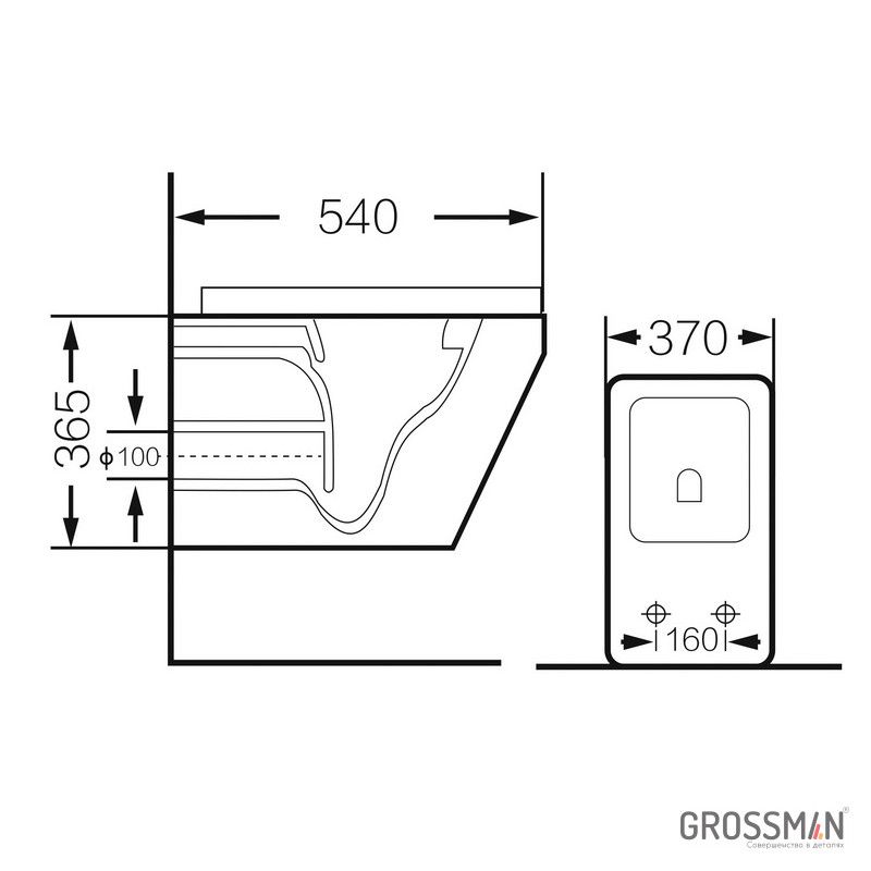 Унитаз подвесной Grossman GR-4440S Rimless