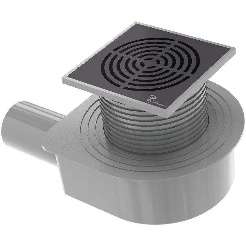 Душевой трап SMART DESIGN 15x15 cm, нерж.сталь ЧЕРНЫЙ   DS 015 55 D2 S04