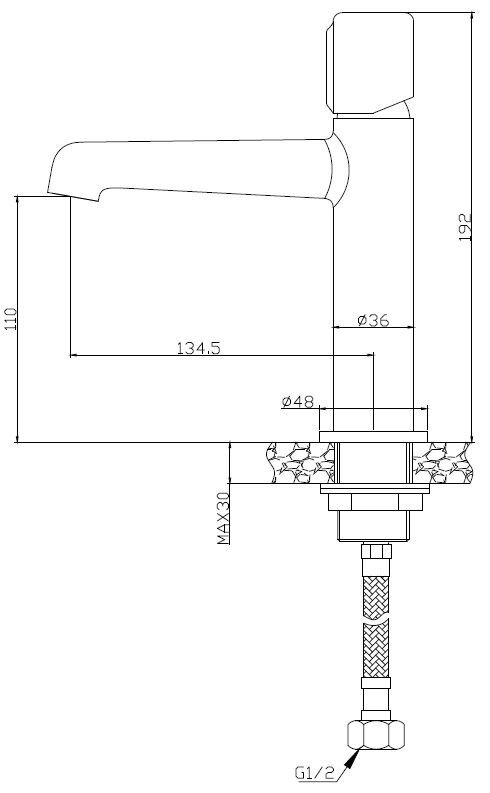 Смеситель для раковины, нержавеющая сталь Belbagno NOV-LVM-IN