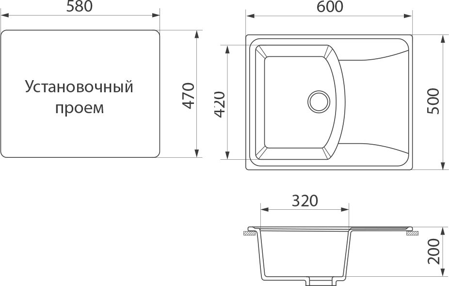 Мойка кухонная Белла BMC-17K серая