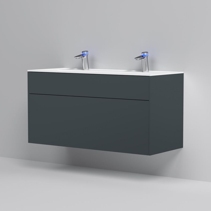 M50AFHX1203GM Inspire V2.0, База под раковину, подвесная, 120 см, 3 ящика, push-to-open, графит мато