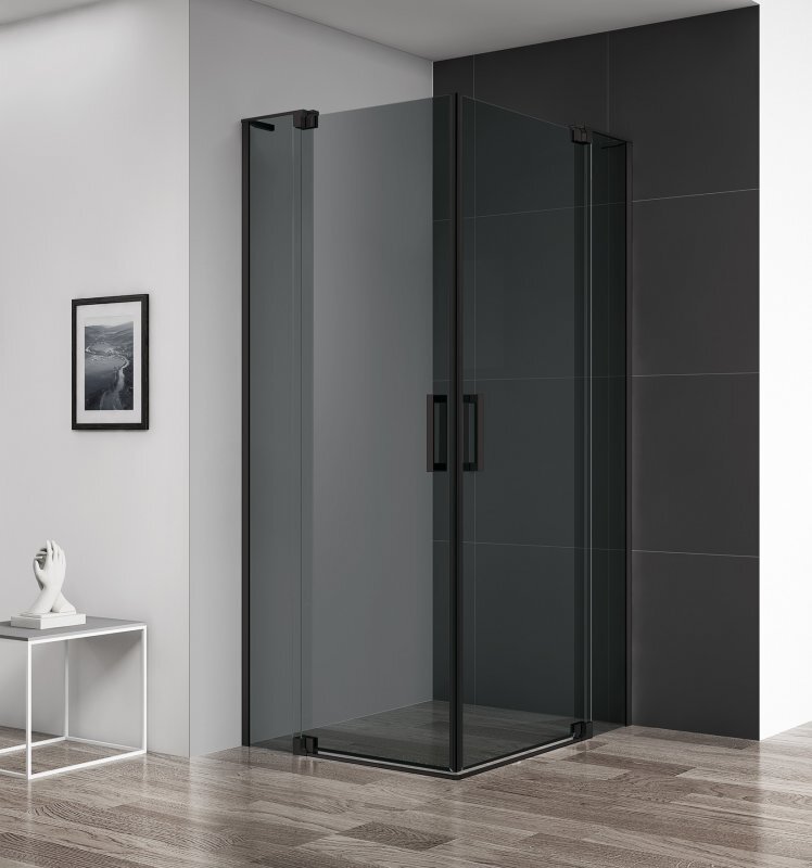 Душевой уголок Cezares SLIDER-AH-2-80/90-90/100-GRIGIO-NERO черный