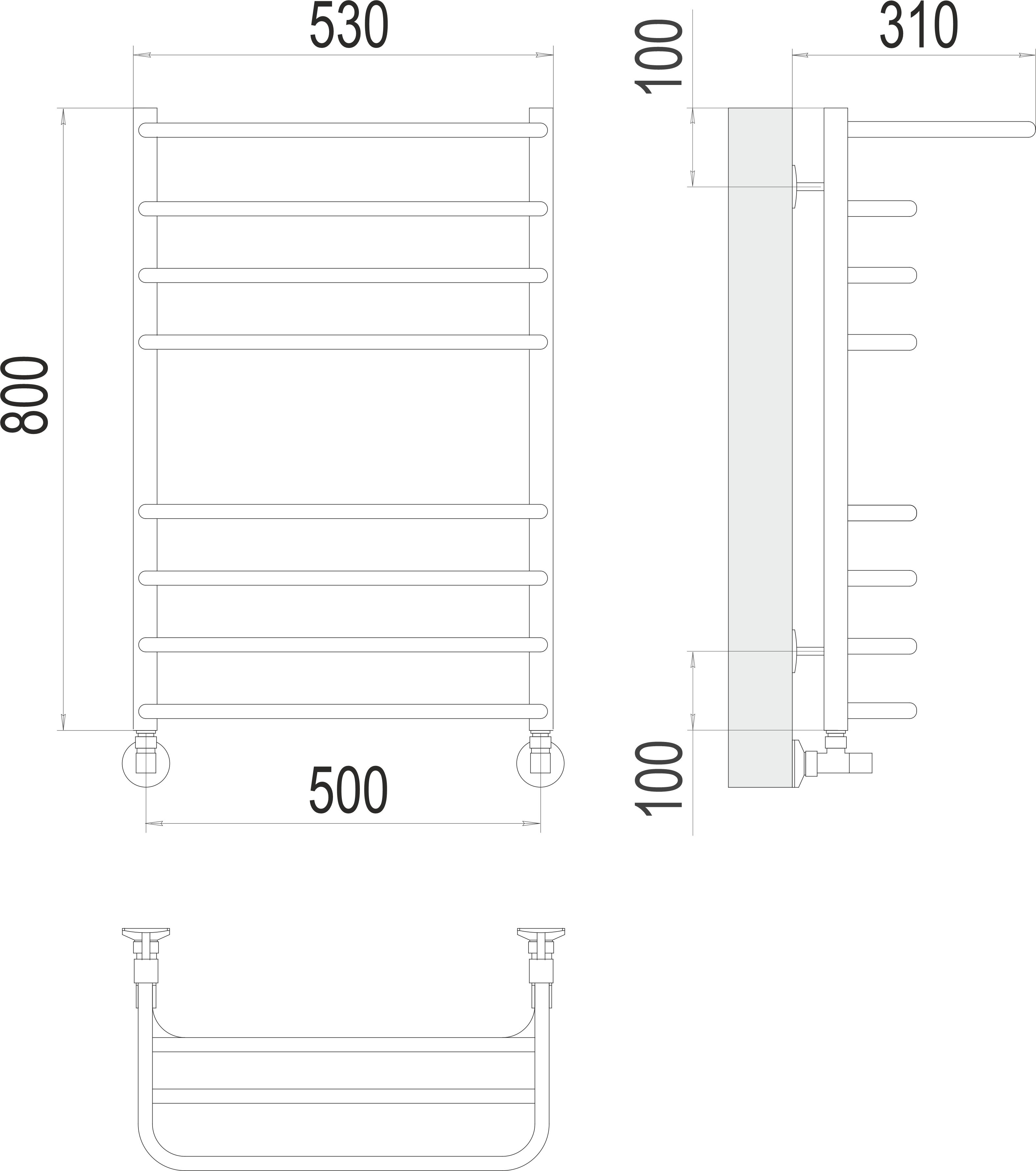 Арктур П8 500х800 Полотенцесушитель TERMINUS