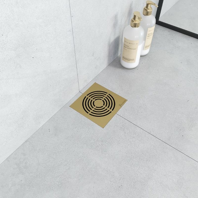 Душевой трап SMART DESIGN 15x15 cm, нерж.сталь МАТ. ЗОЛОТО   DS 015 21 D2 S04