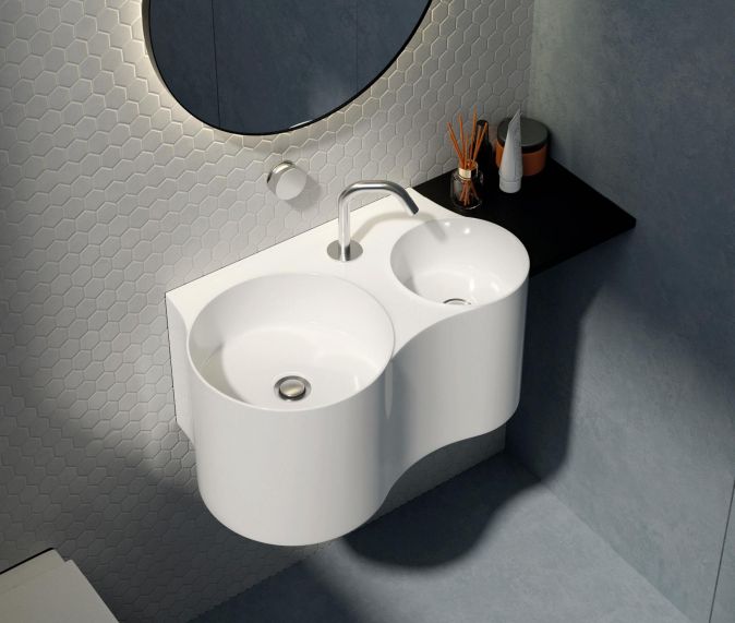 Раковина Double AMI (620х380х300) двойная подвесная Ceruttispa