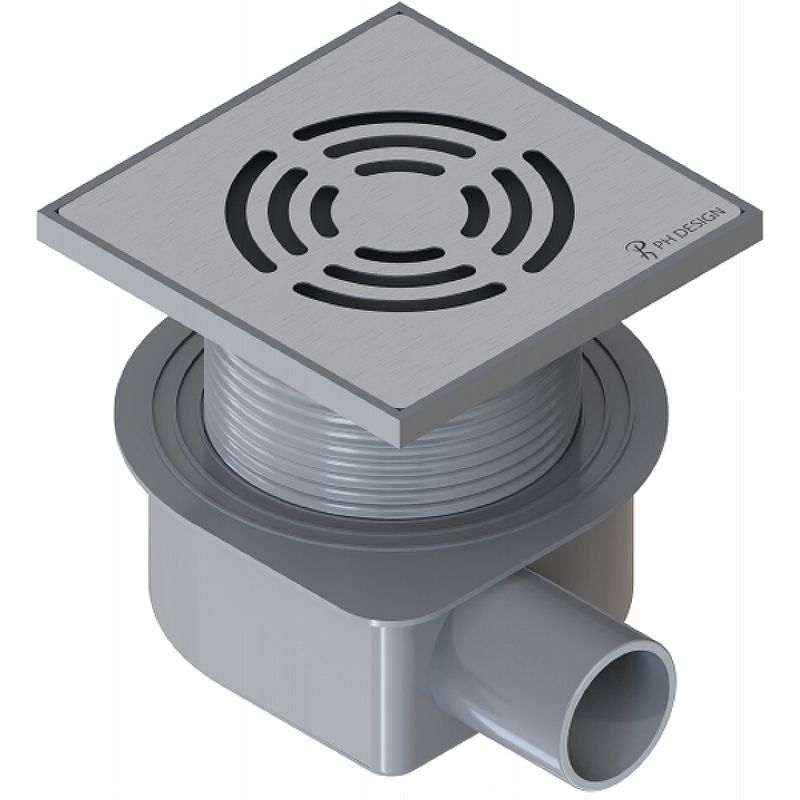 Душевой трап SMART DESIGN 10x10 cm, нерж.сталь ХРОМ     DS 010 01 D2 S04