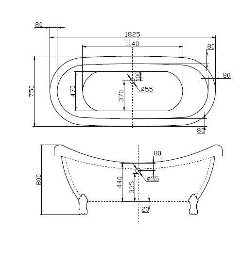 Акриловая ванна BELBAGNO BB05
