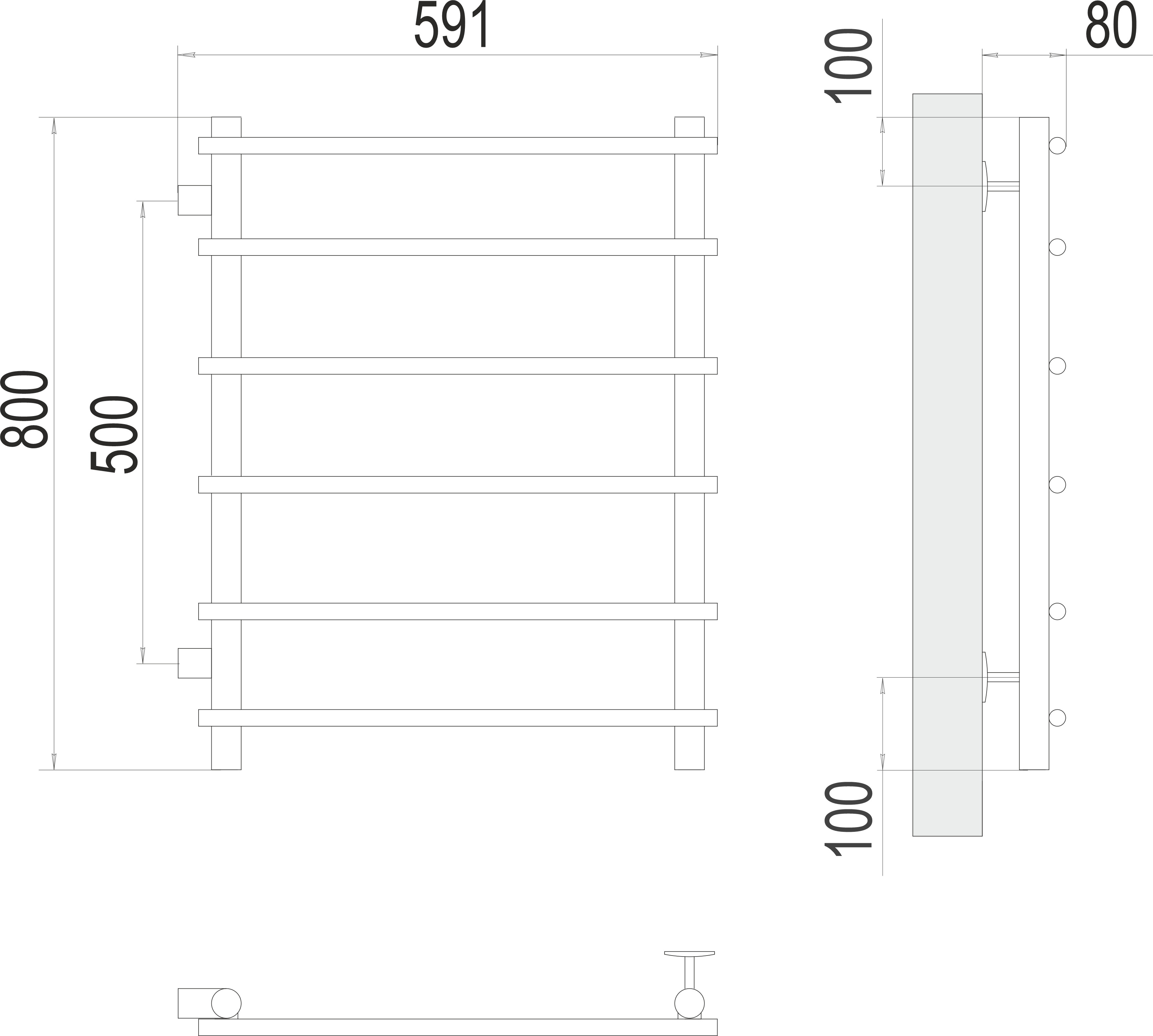Квинта П6 500х800 бп500 Полотенцесушитель TERMINUS