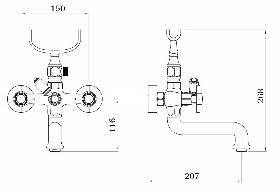 Смеситель для ванны GANZER OTTO GZ15032E