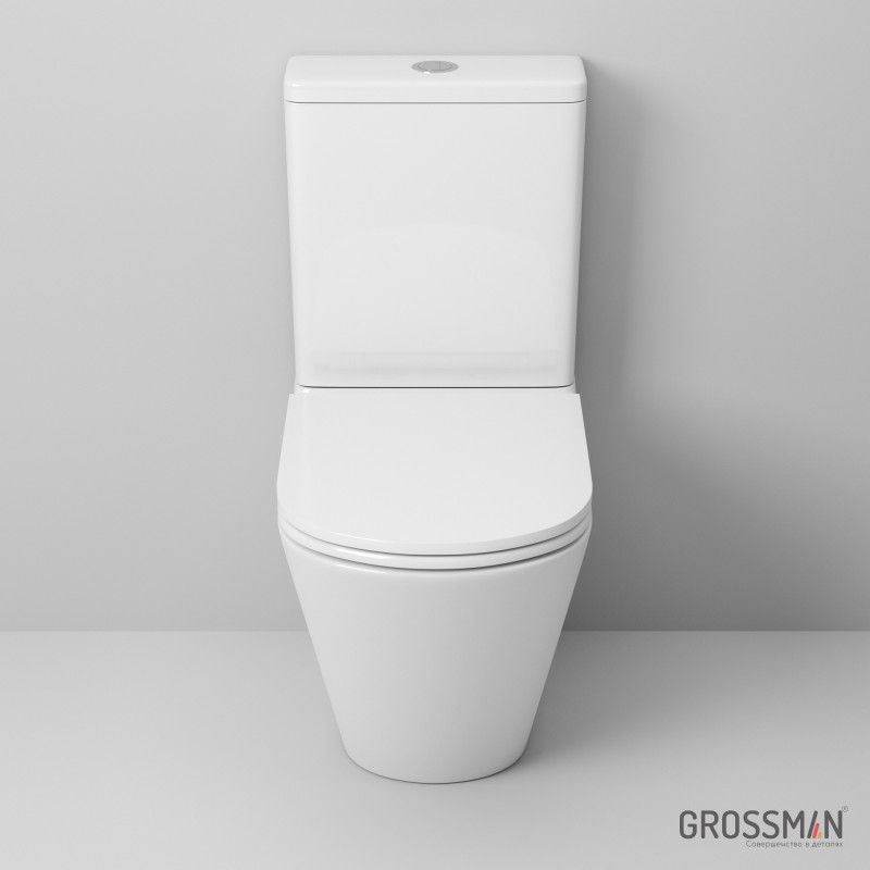 Унитаз Grossman GR-4449S (670*380*850) напольный безободковый с тонкой крышкой