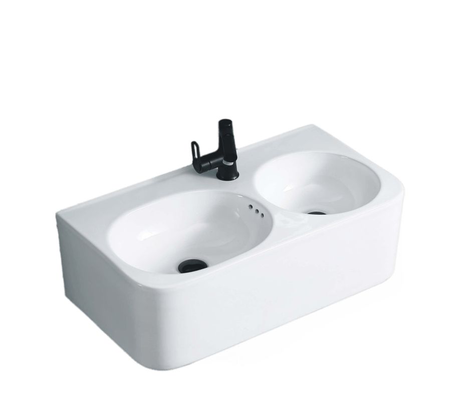 Раковина Double BRENTA (750х400х300) двойная подвесная Ceruttispa
