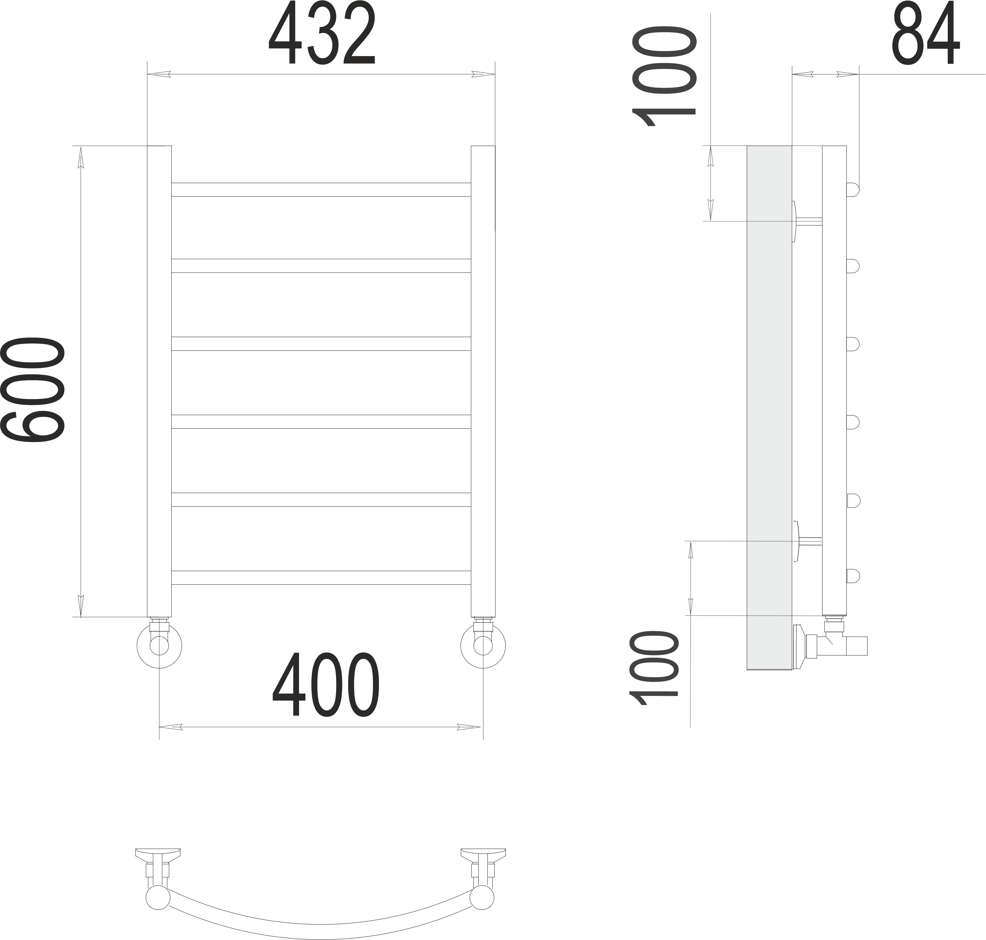 Классик П6 400х600 Полотенцесушитель TERMINUS