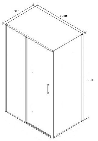 Стеклянное Ограждение MUZA120 душевое CeruttispaA без поддона (80x120x195)