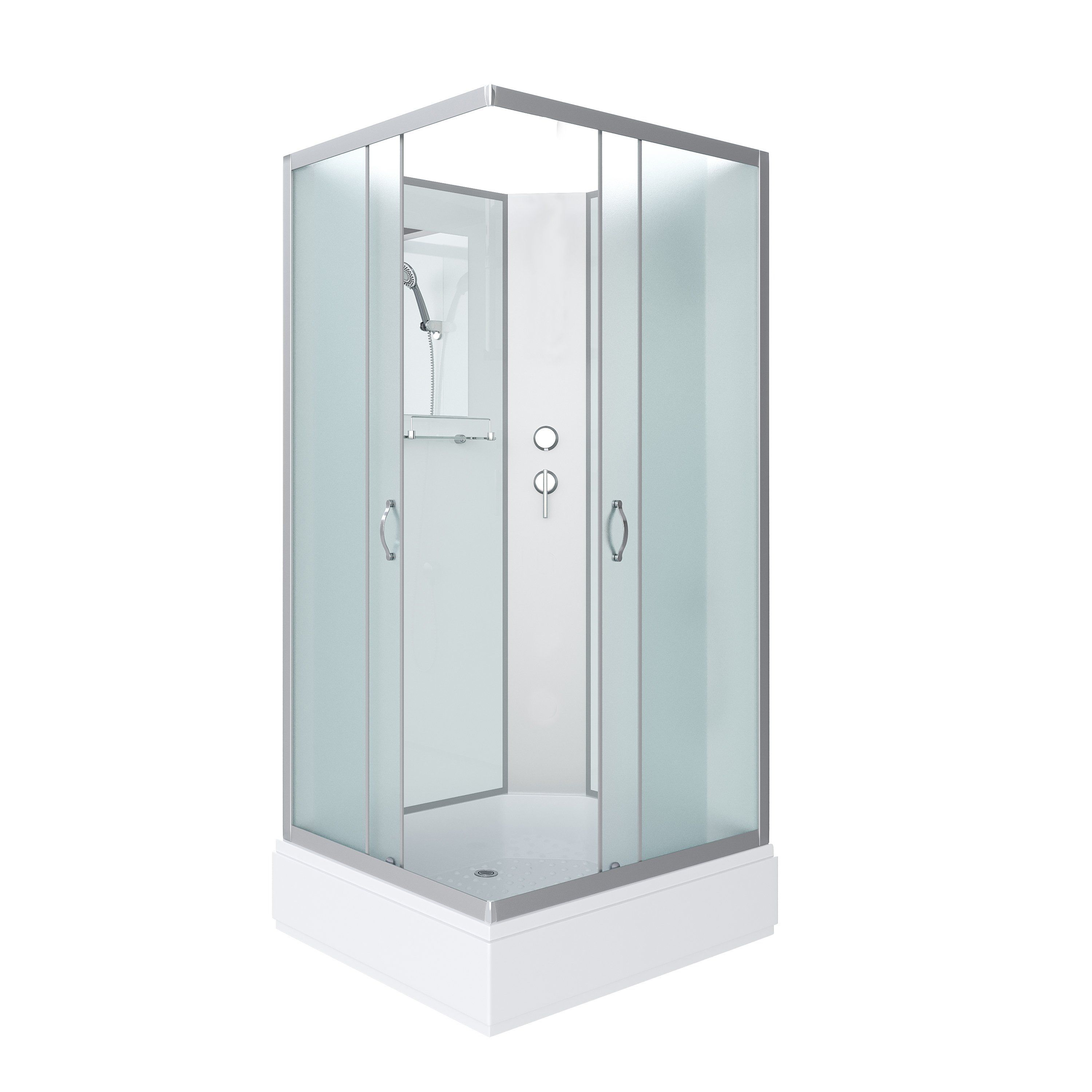 Душ.каб. NG-33084-14QBK (1000х800х2000) средний поддон (26см) стекло МАТОВОЕ 4 места