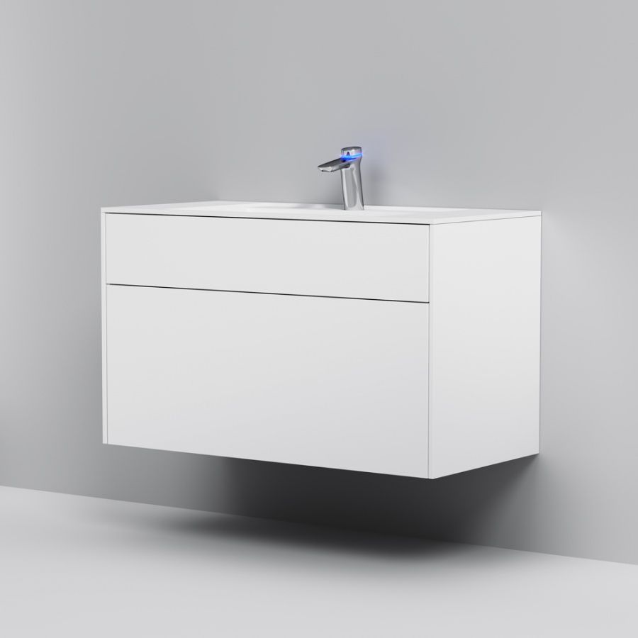 M50AFHX1003WM Inspire V2.0, База под раковину, подвесная, 100 см, 3 ящика, push-to-open, белый матов