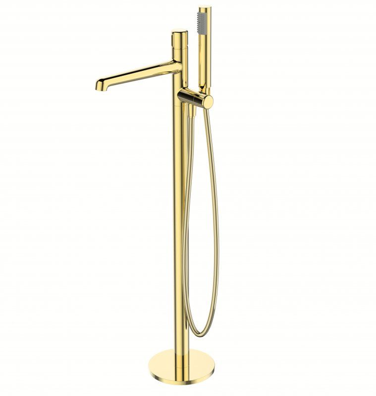 Напольный смеситель для ванны, золото Belbagno UNO-FMT-ORO
