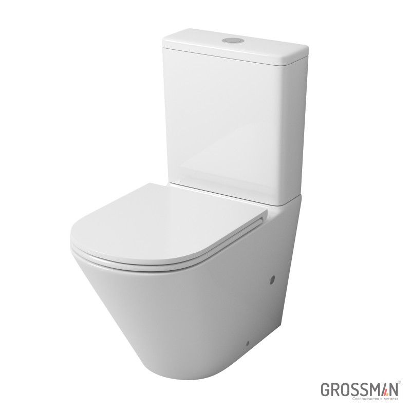 Унитаз Grossman GR-4449S (670*380*850) напольный безободковый с тонкой крышкой