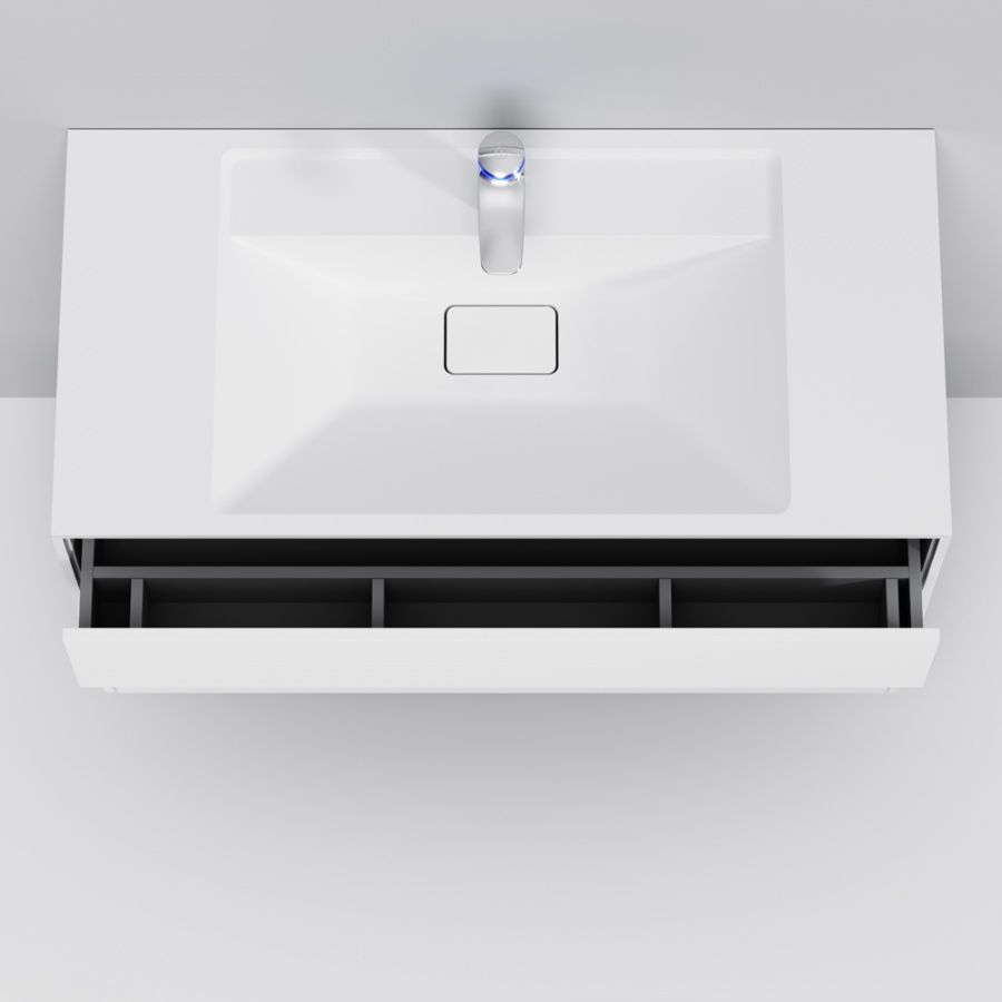 M50AFHX1003WM Inspire V2.0, База под раковину, подвесная, 100 см, 3 ящика, push-to-open, белый матов