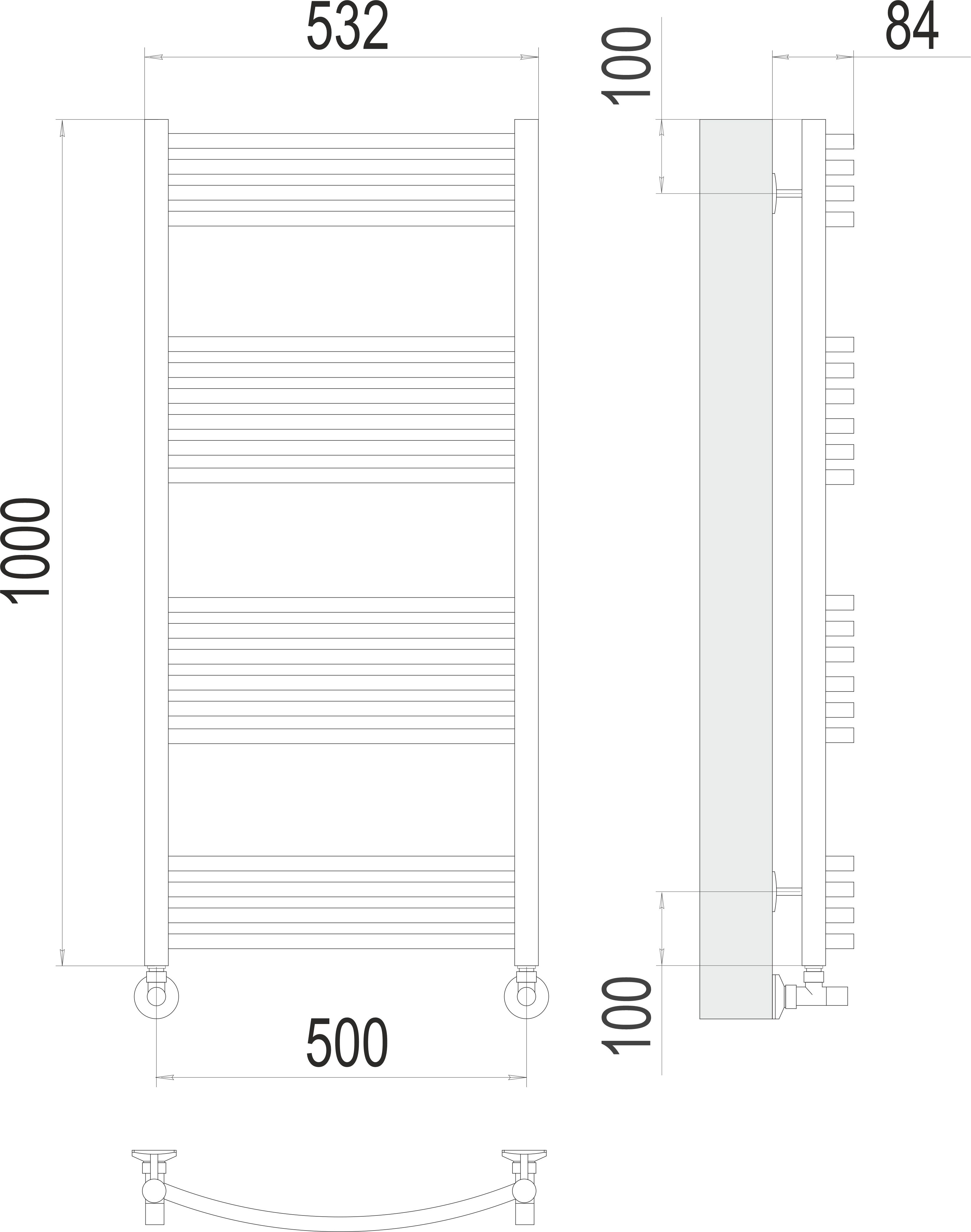 Классик П20 500х1000 Полотенцесушитель TERMINUS