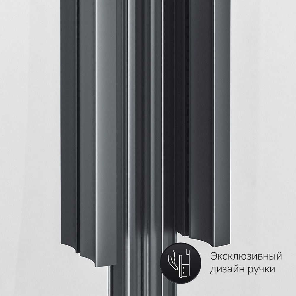 W90G-404-120280-BT Gem Twin Slide 120x80. Душевое ограждение,120x80, профиль черный мат., стекло про