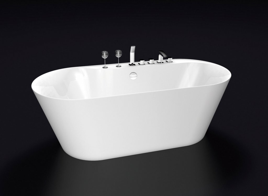 Акриловая ванна BELBAGNO BB14-GREYMARBLE