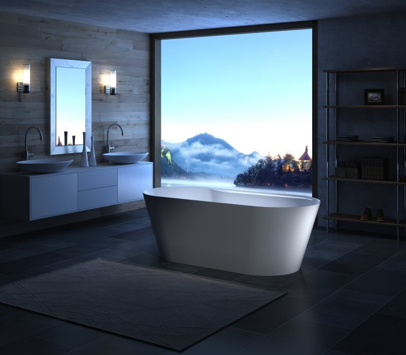 Акриловая ванна BELBAGNO BB14-GREYMARBLE