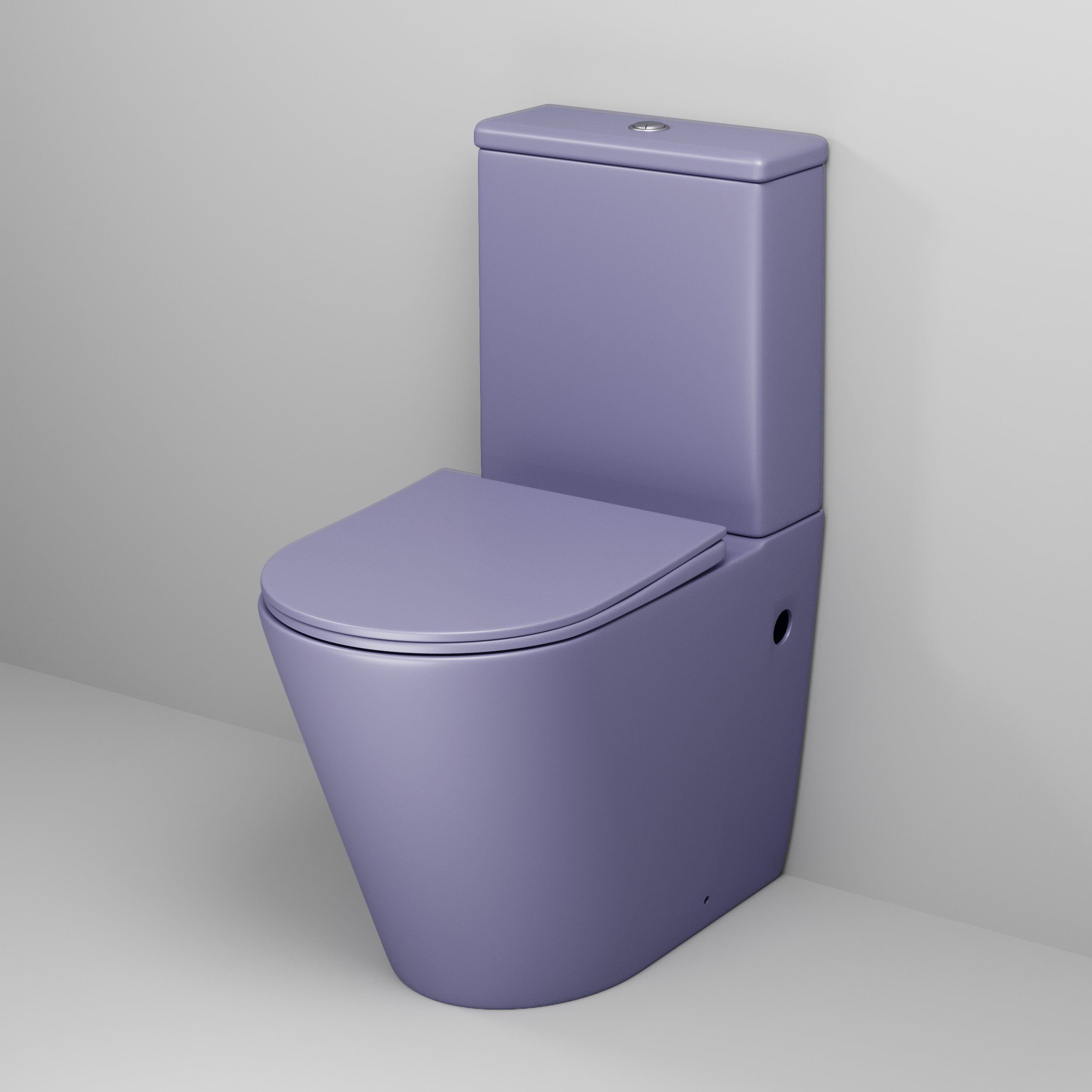 Унитаз GR-4480LIMS Color (620*365*810) ФИОЛЕТОВЫЙ МАТОВЫЙ напольный БЕЗОБОДКОВЫЙ, 2 места