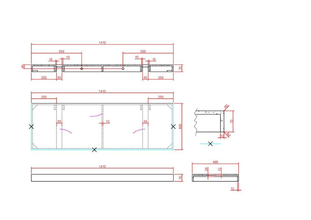 869-140-CLCT Boheme Столешница прямая FLAT CALACATTA 1410*460*70