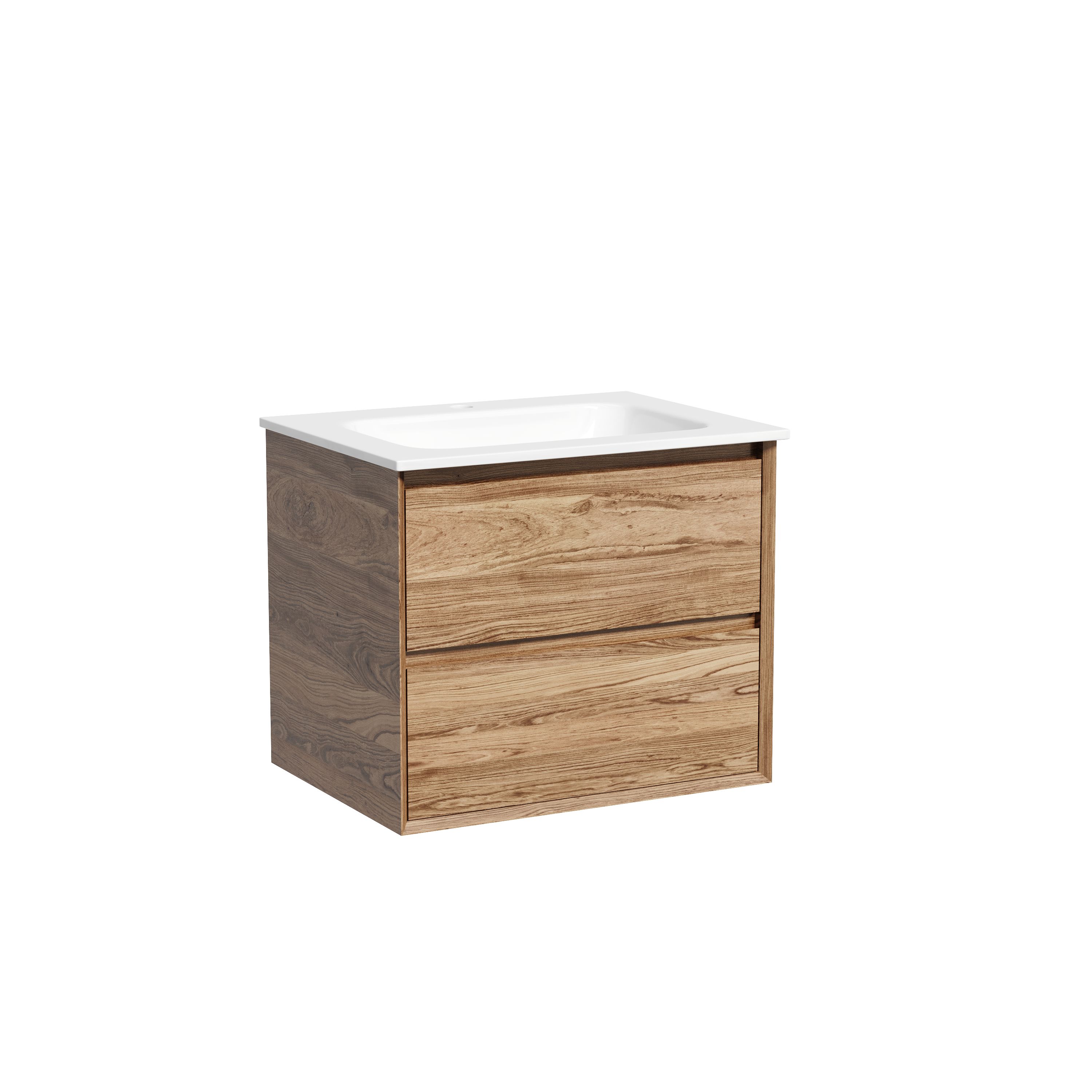 Тумба подвесная SANCOS Marmi 2.0 590х445х520 c двумя ящиками оснащенными доводчиками скрытого монтажа, цвет дуб чарльстон, арт.MR2.060ECH