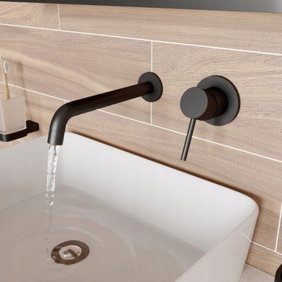 Смеситель для раковины скрытого монтажа REA LUNGO Black+BOX