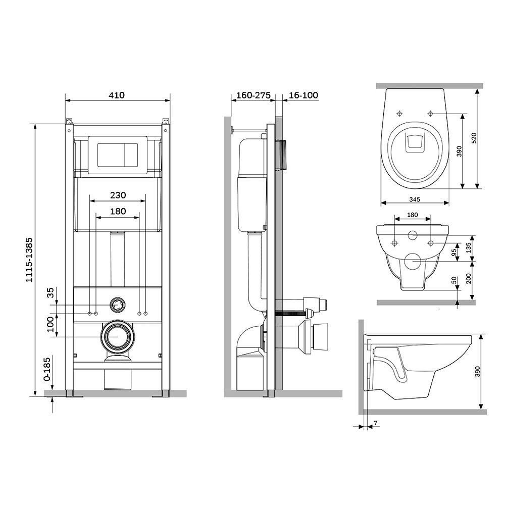C701438WH Spirit V2.0 приставной унитаз