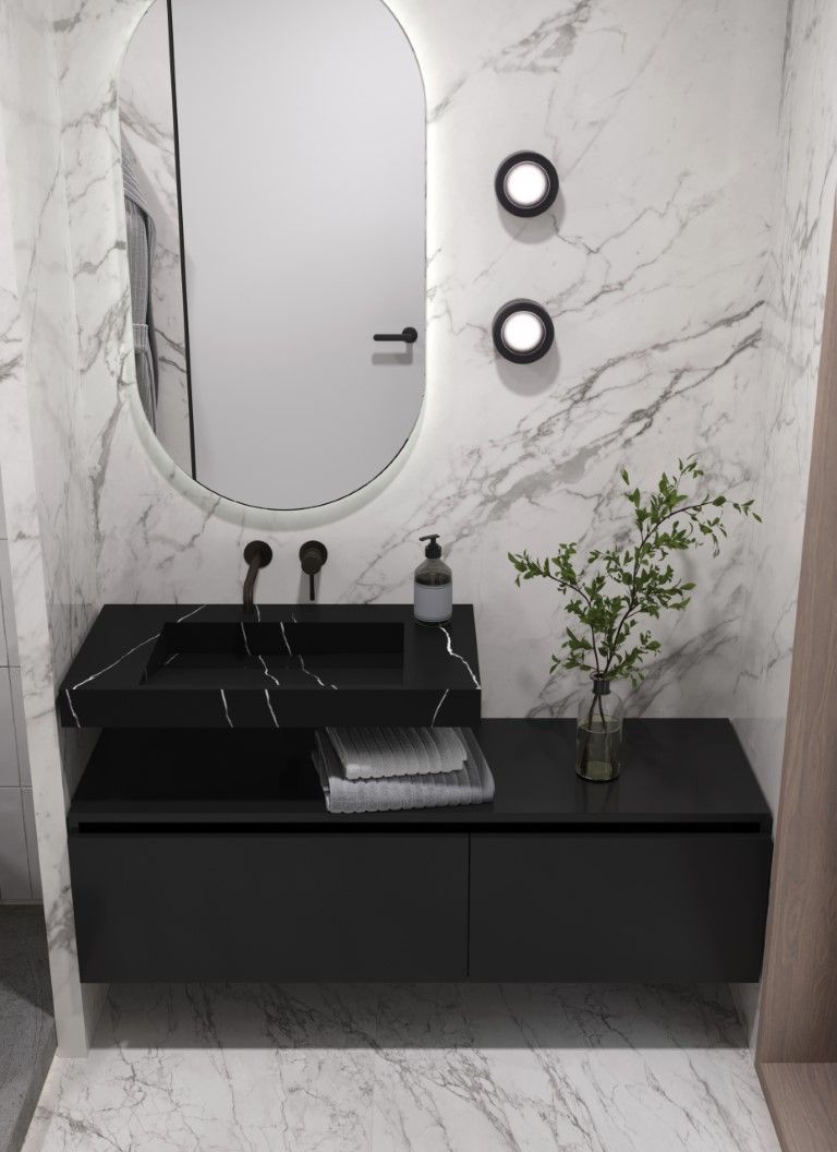 859-080-NM Boheme Столешница моноблок FLAT NERO MARQUINA (810*452*80)