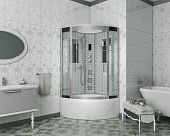 Душ.каб. NG-7710W (1000x1000х2150) высокий поддон стенки БЕЛЫЕ 4 места