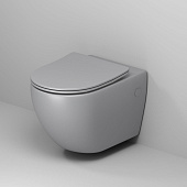 Унитаз GR-4411GLMS Color (550*365*395) СВЕТЛО-СЕРЫЙ МАТОВЫЙ подвесной БЕЗОБОДКОВЫЙ