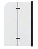 Шторка для ванны GR-106/100 BLACK (100х150) алюминиевый профиль, стекло ПРОЗРАЧНОЕ 6мм 1 место