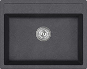 Мойка кухонная Сорренто DNN-1640.Q морион, черная, 58х38 см, прямоугольная, встраиваемая, кварцевая