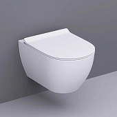 Унитаз подвесной Bahenberg Reine B20-11 безободковый с сиденьем дюропласт микролифт белый