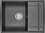 Мойка кухонная Сорренто EMQ-1650.Q морион, 65х50 см, кварцевая, встраиваемая, черная, прямоугольная, с крылом