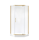Душ.ограждение NG-6405-08 GOLD (90*90*190) трапеция, дверь распашная, 1 место