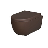 Унитаз Abner 103T20601R (545*360*330) МАТОВЫЙ КОРИЧНЕВЫЙ подвесной БЕЗОБОДКОВЫЙ с толстой крышкой, 2 места