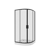 Душ.ограждение NG-6806-08 BLACK (90*90*190) полукруг, двери раздвижные, 1 место