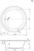 Акриловая ванна CEZARES FI ROUND-160-160-51, 160x160x51