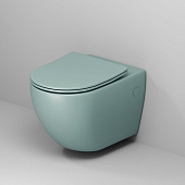 Унитаз GR-4411MNMS Color (550*365*395) МЯТНЫЙ МАТОВЫЙ подвесной БЕЗОБОДКОВЫЙ